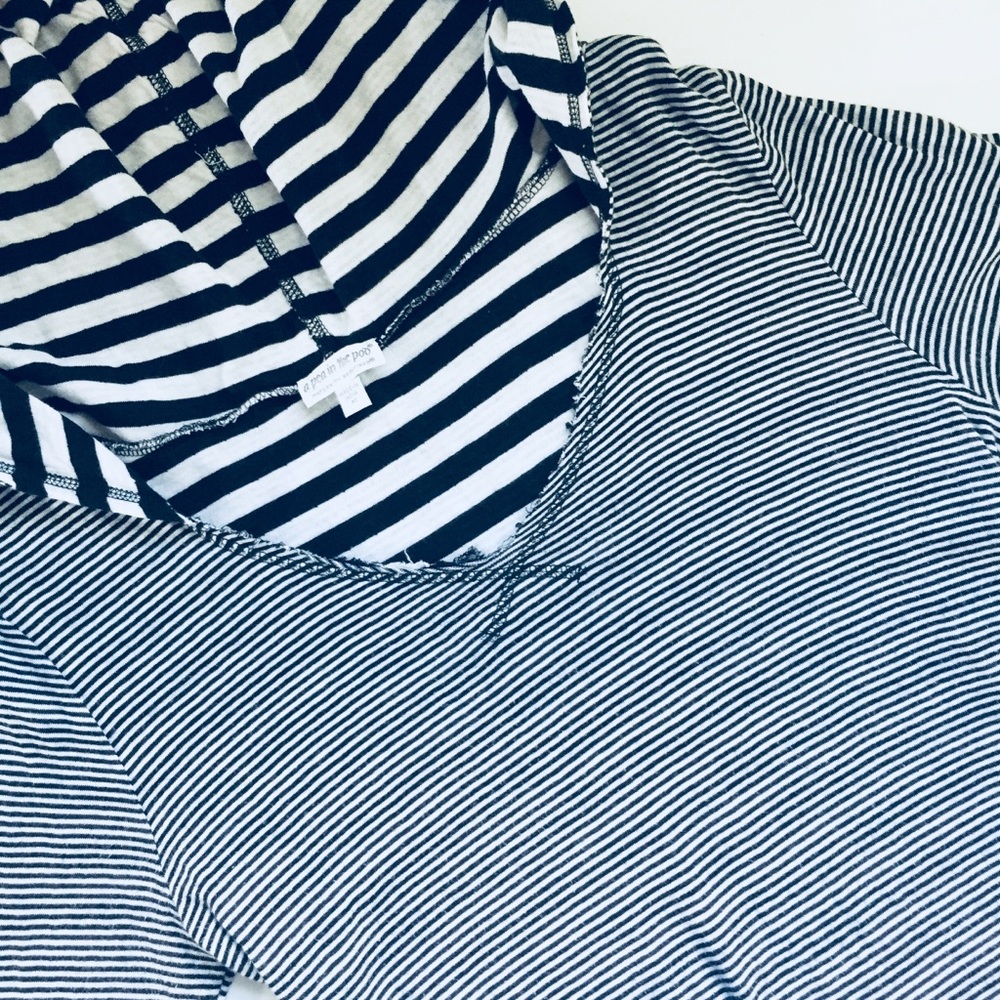 A Pea in the Pod Log Sleeved Striped Hoodie